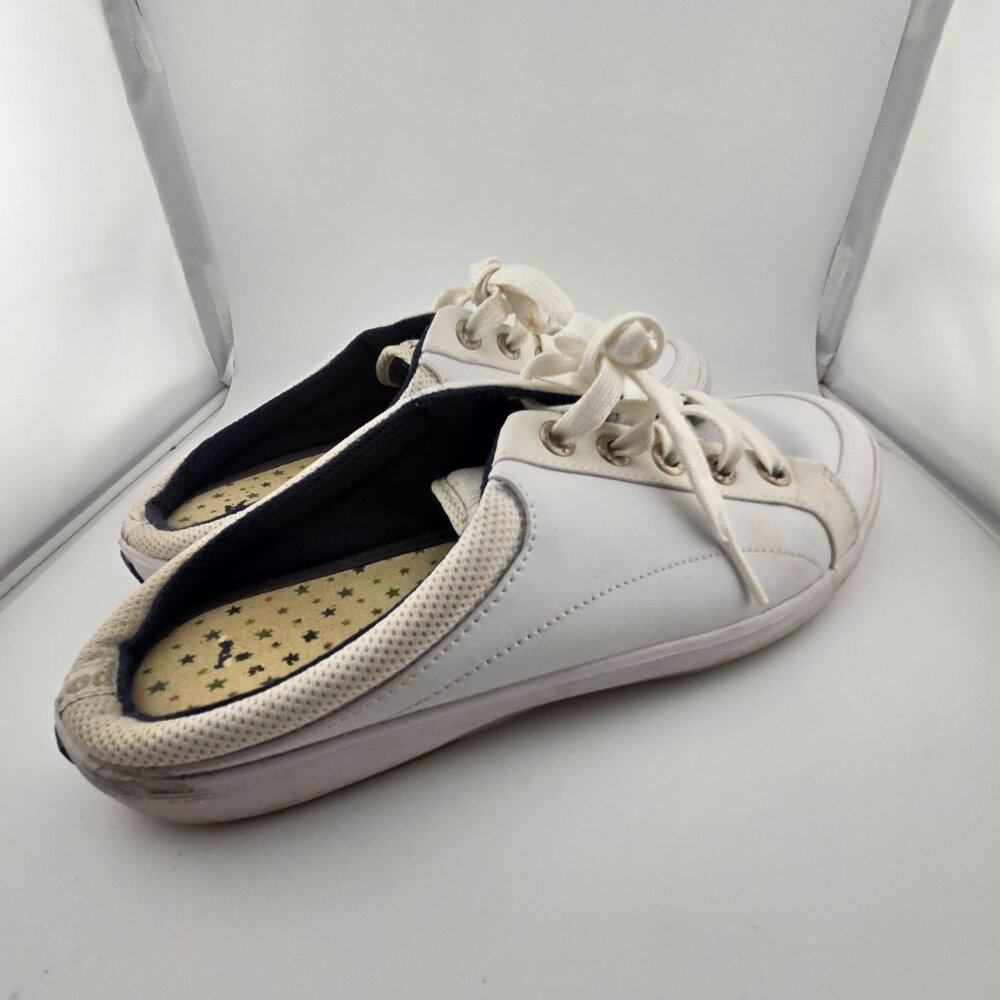 Keds White Leather Backless Mule Sneakers Women’s Size 8.5 Lace Up
